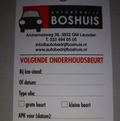 Autobedrijf Boshuis, Leusden openingstijden