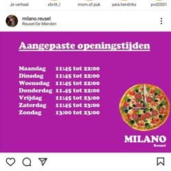 Milano Shoarma Pizzeria, Reusel openingstijden