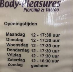 Body Pleasures, Maastricht openingstijden