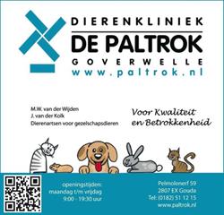 Dierenkliniek De Paltrok Goverwelle, Gouda openingstijden