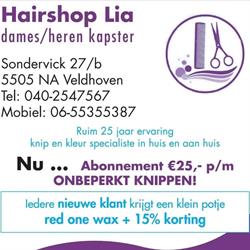Hairshop Lia, Veldhoven openingstijden
