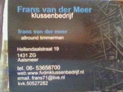 Frans van der Meer Klussenbedrijf, Aalsmeer openingstijden
