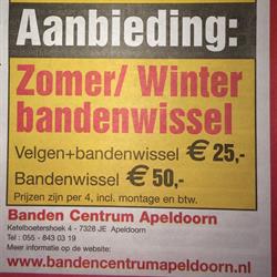 Bandencentrum Apeldoorn, openingstijden