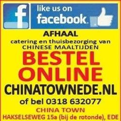 China Town Afhaal, Bezorging en Cateringservice, Ede openingstijden