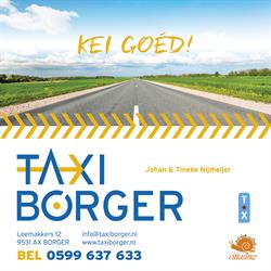Taxi Borger. Taxi Nijmeijer 0599-637633, openingstijden
