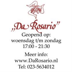 Da Rosario, Hoofddorp openingstijden