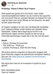 Stichting AS-Soennah/Centrum Sjeikh al Islam Ibn Taymia, 's-Gravenhage openingstijden