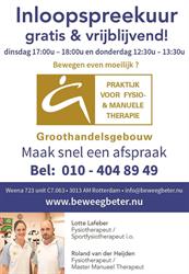 Praktijk voor Fysio- en Manuele Therapie Groothandelsgebouw, Rotterdam openingstijden