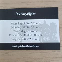 Kledingatelier Rita, Deurne openingstijden