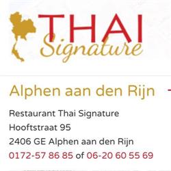 Thai Signature, Alphen aan den Rijn openingstijden