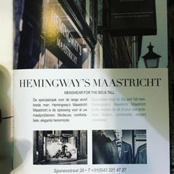 Hemingway's Maastricht, menswear for the Big & Tall, openingstijden