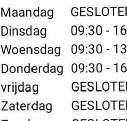 Stof & So, Elim openingstijden