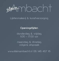 Klein Ambacht lijstenmakerij en papierrestauratie, Warmond openingstijden