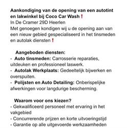Coco Car Wash Professional, Heerlen openingstijden