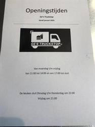 Ge's Truckstop Venlo, openingstijden