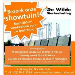 De Wilde Sierbestrating Lelystad, openingstijden