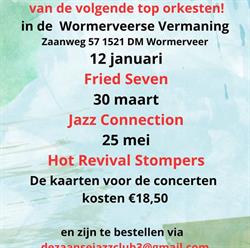 De Zaanse Jazzclub, Wormerveer openingstijden